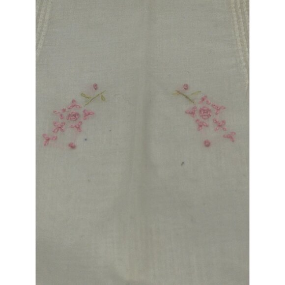 Vintage Baby Embroidered Pink Flowers & Blue Loops READ - Picture 3 of 11